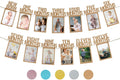 Partyhooman 1St Birthday Photo Banner for Baby from Newborn to 12 Months, 1St Birthday Decorations Girl Monthly Milestones Garland | First Birthday Photo Banner Pre-Strung with Frame (Rose Gold) Home & Garden > Decor > Seasonal & Holiday Decorations PartyHooman Kraft  