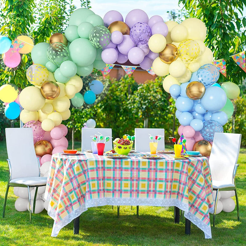 Pastel Balloon Garland Kit, Rainbow Macaron Unicorn Baloon Arch, 135 PCS Colorful Gold Confetti Balloons for Pastel Birthday Baby Shower Wedding Ice Cream Easter Party Decorations Supplies Home & Garden > Decor > Seasonal & Holiday Decorations Ouddy Party   