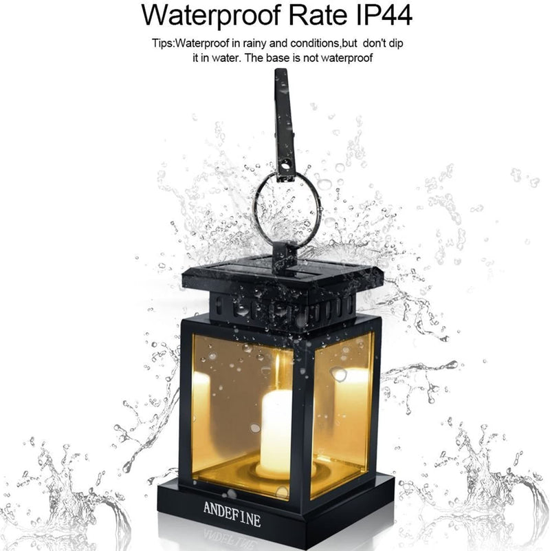 Patio Umbrella Lights - ANDEFINE Outdoor LED Solar Lanterns Waterproof Candle Lamps Decorated in Garden Porch Lawn (Yellow Light, Pack of 1) Home & Garden > Lighting > Lamps ANDEFINE   