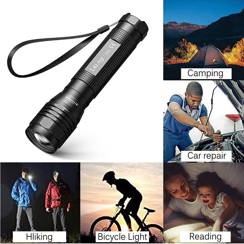 PCXWTLN Recharge Flashlight, Torches Battery Powered 500Lm Pocket Flashlight Torches Small Torches Led Super Bright Irradiation Distance 0-300M Torches for Camping Fishing Hunting 4 X AA Batteries Hardware > Tools > Flashlights & Headlamps > Flashlights PCXWTLN   