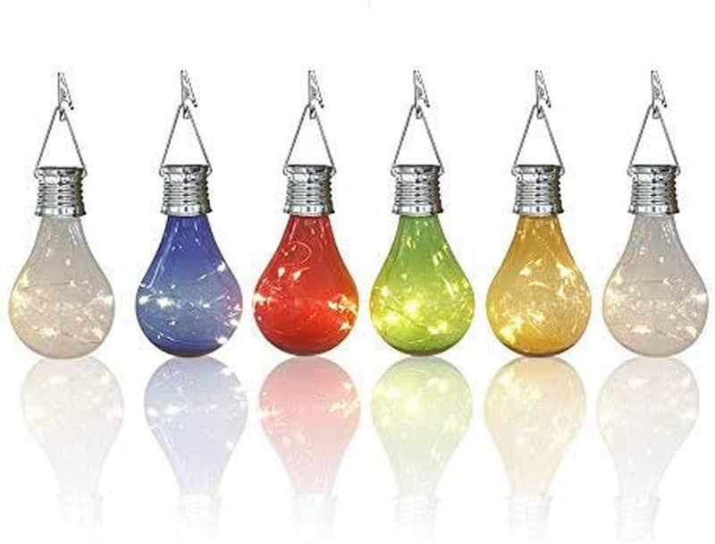 Pearlstar Solar Light Bulbs Outdoor Waterproof Garden Camping Hanging LED Light Lamp Bulb Globe Hanging Lights for Home Yard Christmas Party Holiday Decorations (6 Pack-Clear Bulbs) Home & Garden > Lighting > Lamps Obell 6 Pack-solar Lights Bulbs  