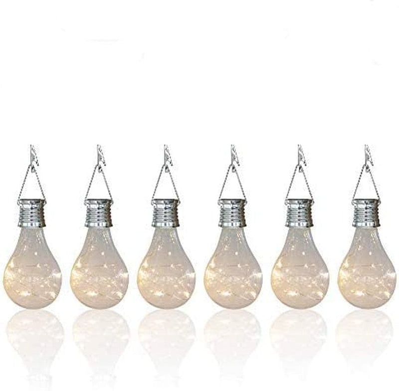 Pearlstar Solar Light Bulbs Outdoor Waterproof Garden Camping Hanging LED Light Lamp Bulb Globe Hanging Lights for Home Yard Christmas Party Holiday Decorations (6 Pack-Clear Bulbs) Home & Garden > Lighting > Lamps Obell 6 Pack-clear Bulbs  