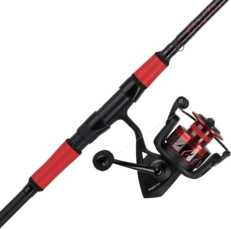 PENN 7’ Fierce III LE Fishing Rod and Reel Spinning Combo, 1 Piece Fishing Rod, Size 4000 Reel, Right/Left Handle Position, Suitable for Inshore Fishing Sporting Goods > Outdoor Recreation > Fishing > Fishing Rods Pure Fishing Inc.   