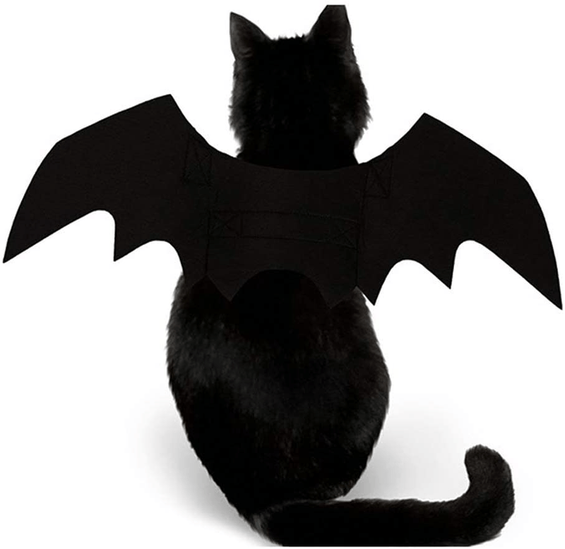 Pet Cat Bat Wings for Halloween Party Decoration, Puppy Collar Leads Cosplay Bat Costume,Cute Puppy Cat Dress up Accessories