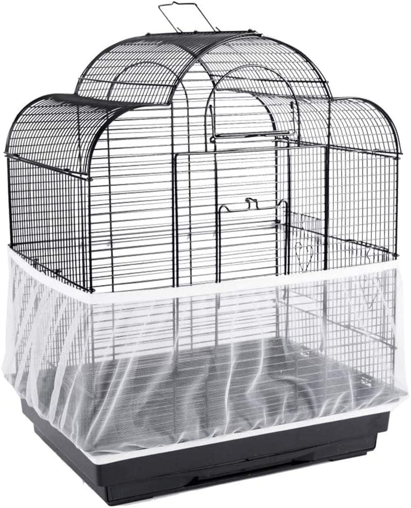 Pet Products Mesh Bird Catcher Net Cover Shell Skirt for Bird Cages Size S (White) Bird Cage Accessories