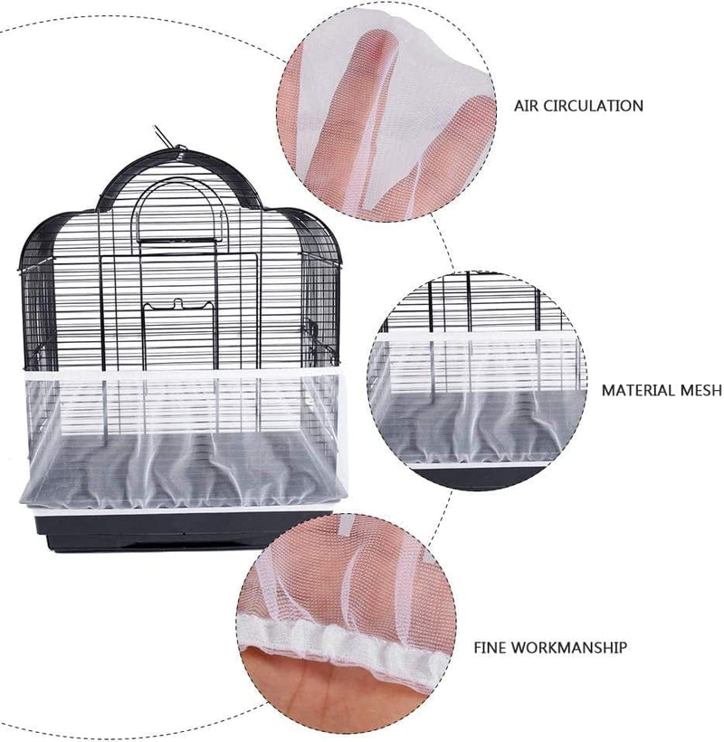 Pet Products Mesh Bird Catcher Net Cover Shell Skirt for Bird Cages Size S (White) Bird Cage Accessories Animals & Pet Supplies > Pet Supplies > Bird Supplies > Bird Cages & Stands Scicalife   