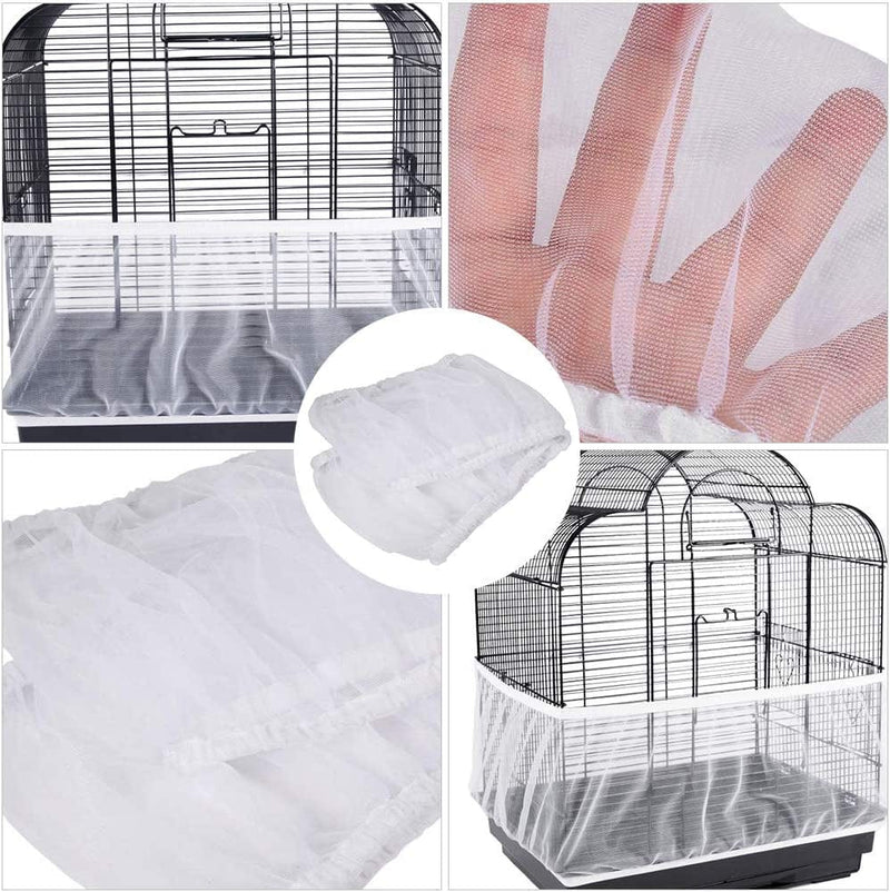 Pet Products Mesh Bird Catcher Net Cover Shell Skirt for Bird Cages Size S (White) Bird Cage Accessories Animals & Pet Supplies > Pet Supplies > Bird Supplies > Bird Cages & Stands Scicalife   