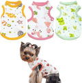 PETCARE 3 Pack Small Dog Shirt Soft Breathable Cotton Pet Puppy Clothes Cat Tee Sleeveless Vest Cute Print T Shirts for Small Breed Dogs Cats Clothing Chihuahua Yorkies Shih Tzu Pomeranian Outfits Animals & Pet Supplies > Pet Supplies > Cat Supplies > Cat Apparel Petcare SET(Lollipop+Frog+Horse) Small (Pack of 3) 