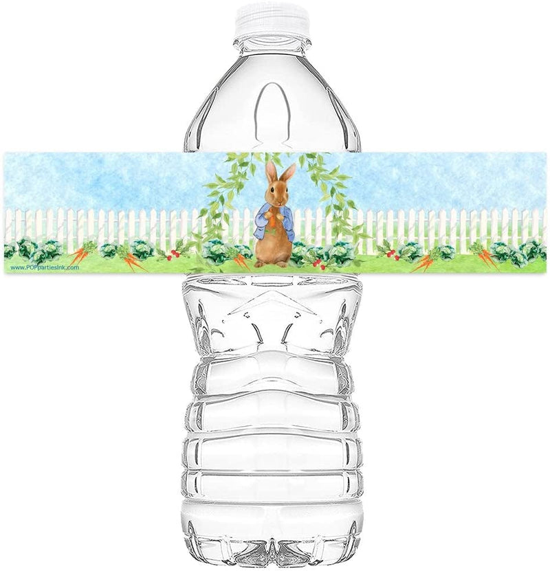 Peter Bottle Wraps - 20 Rabbit Water Bottle Labels - Rabbit Party Decorations - Peter Party Supplies - Blue Bottle Home & Garden > Decor > Seasonal & Holiday Decorations 13 years and up   
