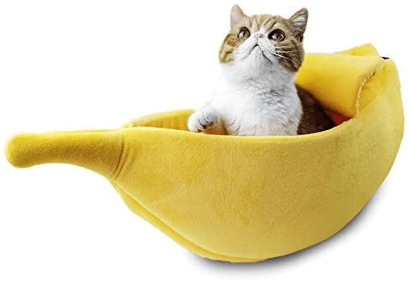 · Petgrow · Cute Banana Cat Bed House, Christmas Pet Bed Soft Cat Cuddle Bed, Lovely Pet Supplies for Cats Kittens Bed, Yellow Animals & Pet Supplies > Pet Supplies > Cat Supplies > Cat Beds · Petgrow · Banana Large 