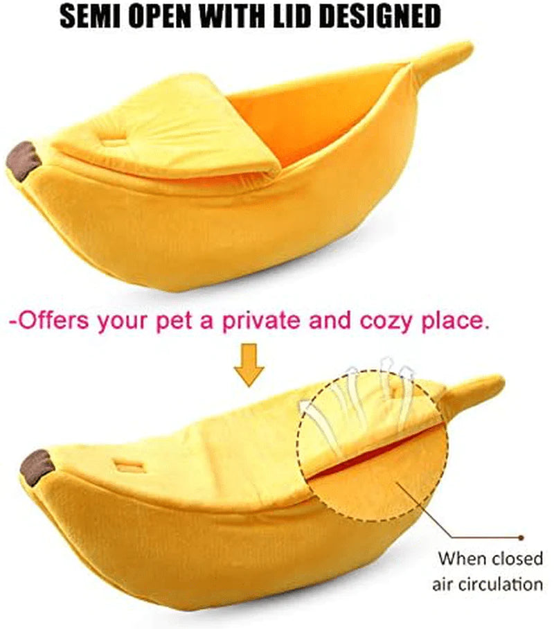 · Petgrow · Cute Banana Cat Bed House, Christmas Pet Bed Soft Cat Cuddle Bed, Lovely Pet Supplies for Cats Kittens Bed, Yellow Animals & Pet Supplies > Pet Supplies > Cat Supplies > Cat Beds · Petgrow ·   