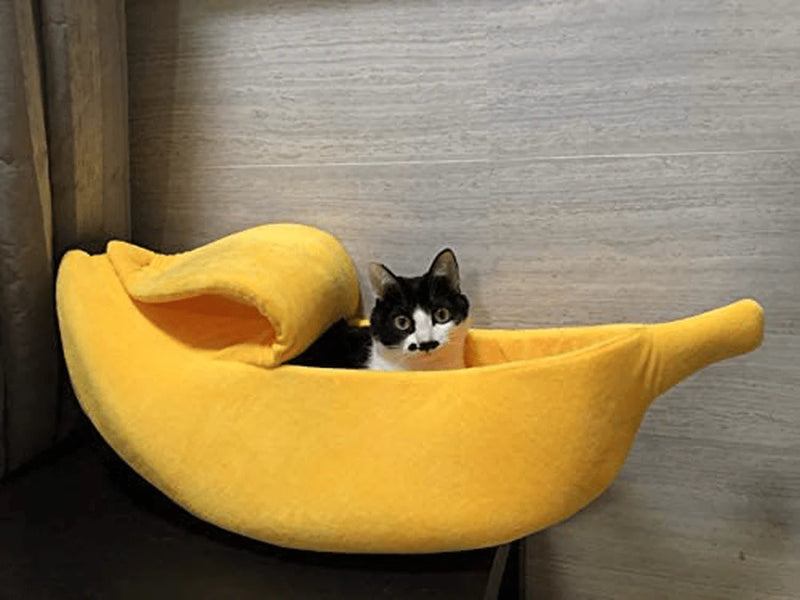 · Petgrow · Cute Banana Cat Bed House, Christmas Pet Bed Soft Cat Cuddle Bed, Lovely Pet Supplies for Cats Kittens Bed, Yellow Animals & Pet Supplies > Pet Supplies > Cat Supplies > Cat Beds · Petgrow ·   