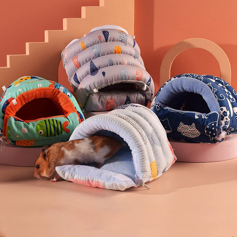 Petphindu 2Pcs Rat Hamster Warm Bed House Cushion Hamster Bed Hamster Accessories Hamster Hideout Detachable and Washable Hamster Nest Warm Cotton Nest Honey Bag Gliding Nest Rabbit Nest