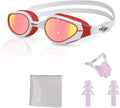 PHELRENA Swim Goggles, anti Fog,No Leaking,Uv Protection,Shatter-Proof, Clear Wide Vision Triathlon Swim Goggles Sporting Goods > Outdoor Recreation > Boating & Water Sports > Swimming > Swim Goggles & Masks MAI SI TE White-red  