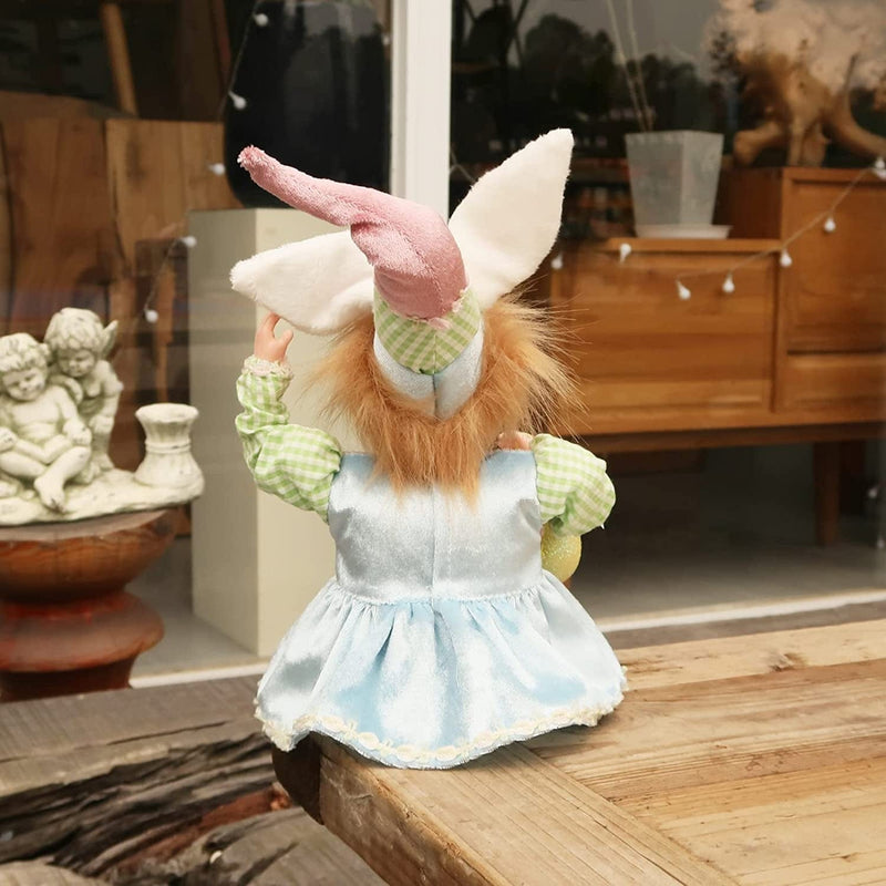 PICUKI Easter Decorations for the Home Easter Bunny Decor 15.5 Inch Elf Figurines Children'S Easter Decorated Doll with Bendable Bunny Ears Gifts (Bunny Blue) Home & Garden > Decor > Seasonal & Holiday Decorations PICUKI   