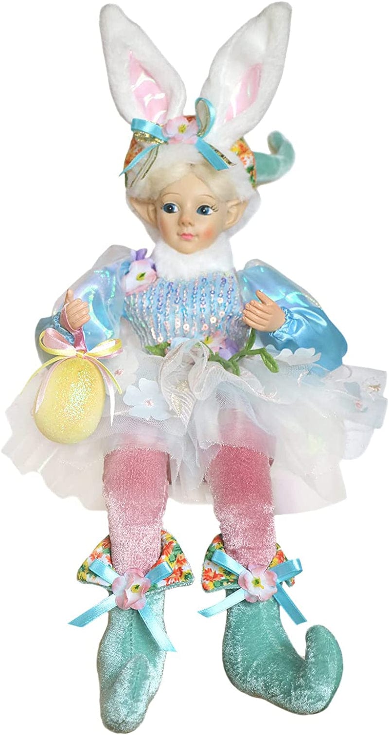 PICUKI Easter Decorations for the Home Easter Bunny Decor 15.5 Inch Elf Figurines Children'S Easter Decorated Doll with Bendable Bunny Ears Gifts (Bunny Blue) Home & Garden > Decor > Seasonal & Holiday Decorations PICUKI Pink  