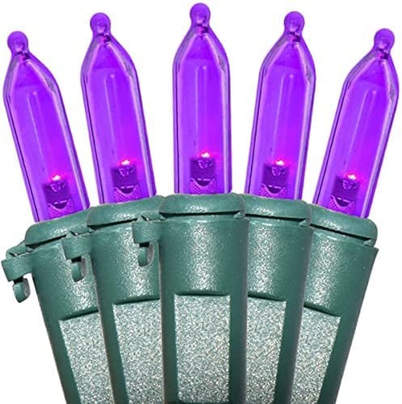 Pink LED Christmas String Lights, 100 Mini Fairy Lights Set, Green Wire 26.9 Ft Traditional Valentines Easter Holiday Décor for Home, Christmas Tree, Bedroom, Patio, Wedding, Indoor Outdoor Decoration Home & Garden > Lighting > Light Ropes & Strings Holiday Essence Purple  