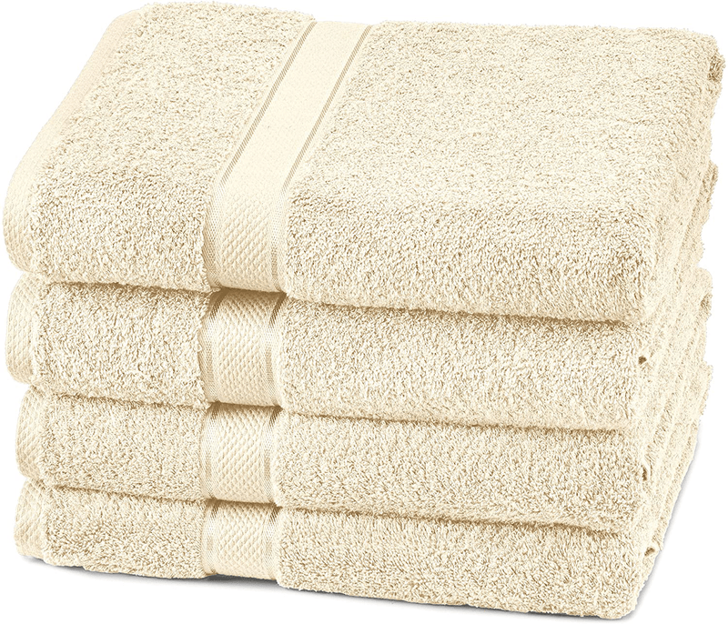 Pinzon 6 Piece Blended Egyptian Cotton Bath Towel Set - Plum Home & Garden > Linens & Bedding > Towels Pinzon Cream 4 Bath Towels 