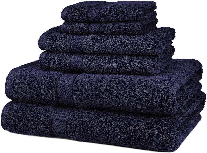 Pinzon 6 Piece Blended Egyptian Cotton Bath Towel Set - Plum Home & Garden > Linens & Bedding > Towels Pinzon Navy 6-Piece Set 