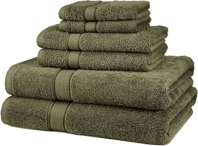 Pinzon 6 Piece Blended Egyptian Cotton Bath Towel Set - Plum Home & Garden > Linens & Bedding > Towels Pinzon Moss 6-Piece Set 