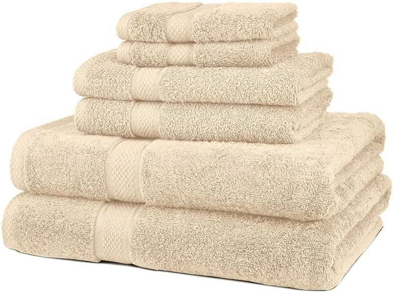 Pinzon 6 Piece Blended Egyptian Cotton Bath Towel Set - Plum Home & Garden > Linens & Bedding > Towels Pinzon Cream 6-Piece Set 