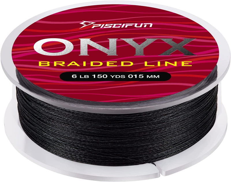 Piscifun Onyx Braided Fishing Line, Superline Abrasion Resistant Braided Lines, Zero Stretch Super Strong, Low Memory, Fast Water Cutting PE Fishing Lines, 6Lb-150Lb Sporting Goods > Outdoor Recreation > Fishing > Fishing Lines & Leaders Piscifun Black 40LB(0.30mm)-150Yds 