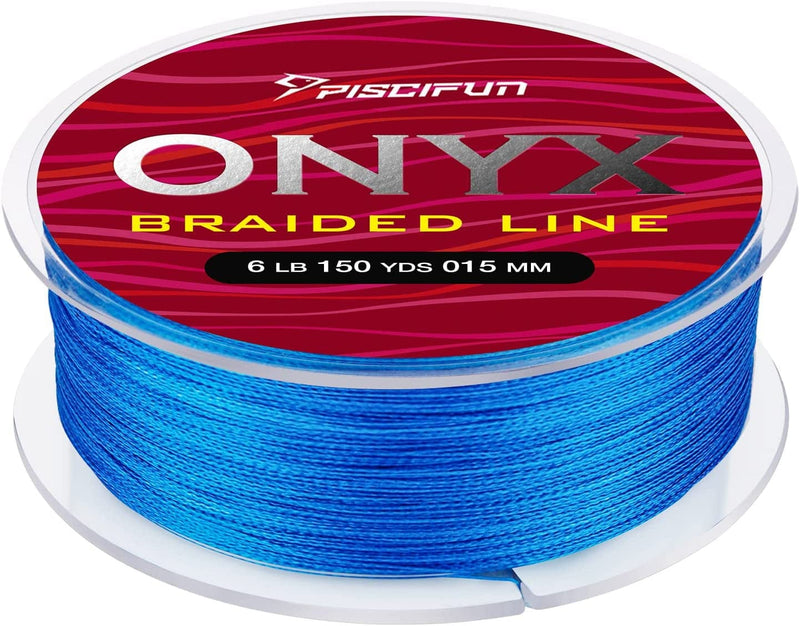 Piscifun Onyx Braided Fishing Line, Superline Abrasion Resistant Braided Lines, Zero Stretch Super Strong, Low Memory, Fast Water Cutting PE Fishing Lines, 6Lb-150Lb Sporting Goods > Outdoor Recreation > Fishing > Fishing Lines & Leaders Piscifun Ocean Blue 8LB(0.08mm)-547Yds 