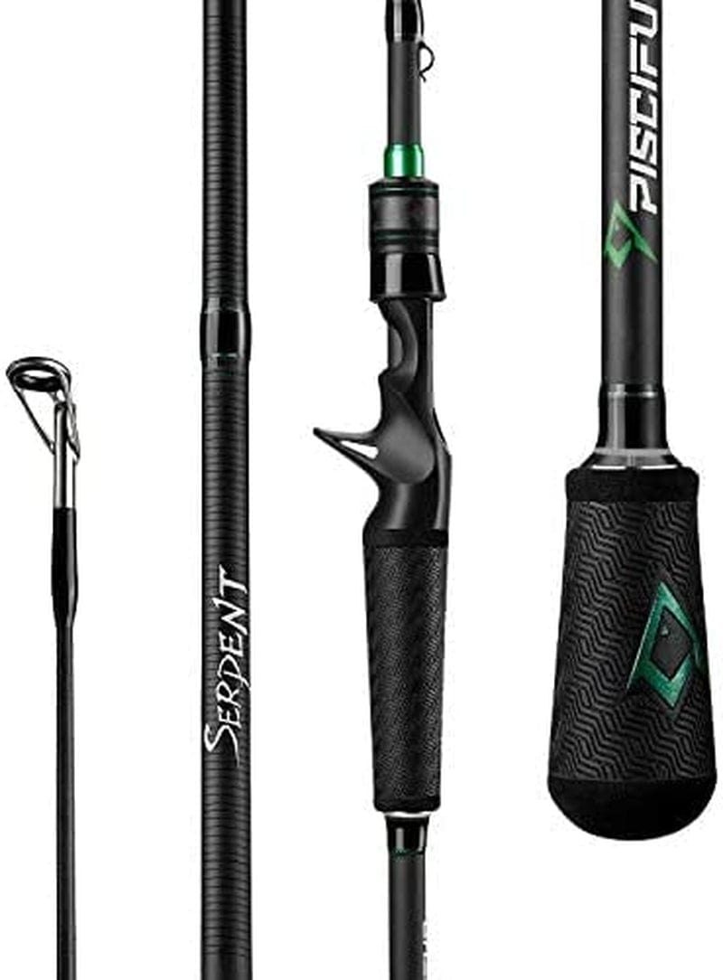Piscifun Serpent Baitcasting Rod with Fuji Line Guides - IM7 Carbon Blank Tournament Performance Casting Fishing Rod, Lightweight Sensitive One Piece & Two Pieces Baitcast Rods Sporting Goods > Outdoor Recreation > Fishing > Fishing Rods Piscifun 2pc - 6'9" - Medium  