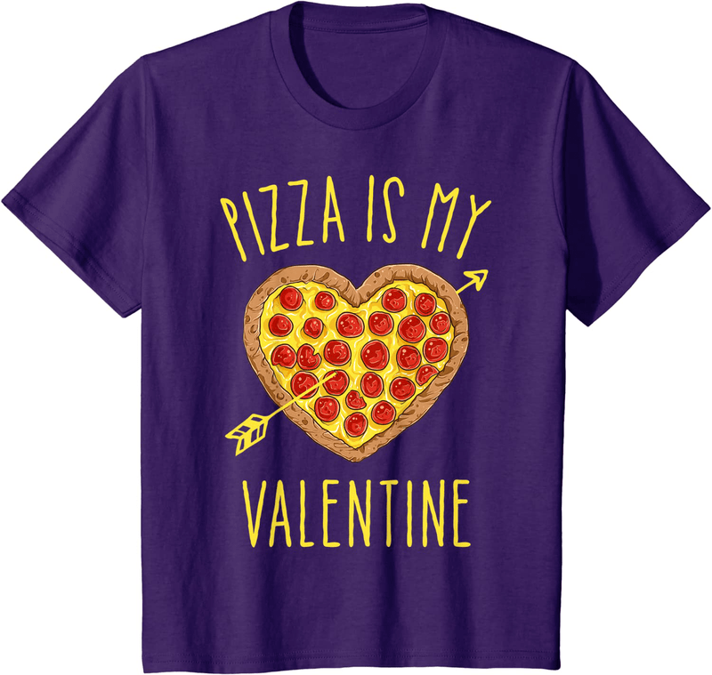 Pizza Is My Valentine Funny Valentines Day Gifts Boys Kids T-Shirt Home & Garden > Decor > Seasonal & Holiday Decorations Puntastic Valentines Day Purple Youth Kids 6