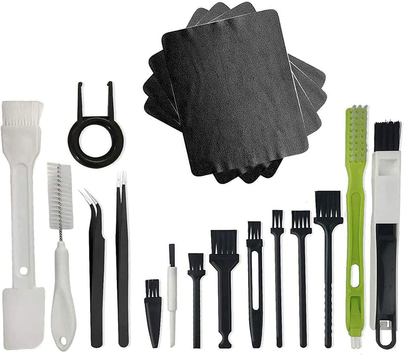 Plastic Handle Nylon anti Static Brushes Cleaning Keyboard Car Seat Wall Gap Water Cup Home Appliances Brush Cloth Puller Tweezers Kit (Set of 19) Home & Garden > Household Supplies > Household Cleaning Supplies Sadocom   