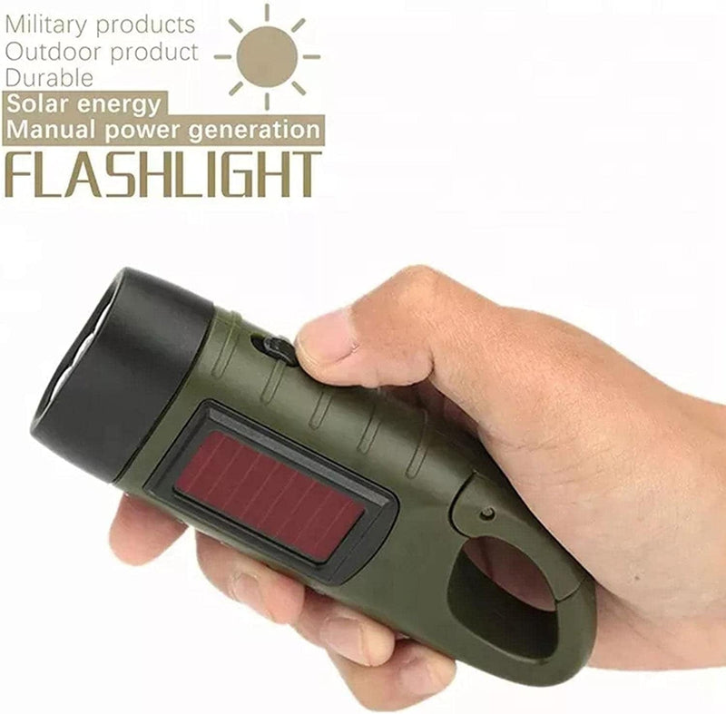 PLGEBR Hand Crank Solar Powered Flashlight Emergency Rechargeable LED Torches Self Torch Powered Fishing Flash Lamp Charging Hardware > Tools > Flashlights & Headlamps > Flashlights PLGEBR   
