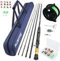 PLUSINNO Fly Fishing Rod and Reel Combo, 4 Piece Fly Fishing Starter Kit Include Graphite 5/6 Weight Fly Fishing Pole, Fly Reel, Fly Fishing Accessories, Carrier Bag, Fly Box Case & Fishing Flies Sporting Goods > Outdoor Recreation > Fishing > Fishing Rods PLUSINNO Camo Grip - Gold Ring  
