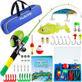 PLUSINNO Kids Fishing Pole - Kids Fishing Rod Reel Combo Starter Kit - with Tackle Box, Practice Plug, Beginner'S Guide and Travel Bag for Boys, Girls and Youth Sporting Goods > Outdoor Recreation > Fishing > Fishing Rods PLUSINNO RainbowGreen 1.8M 5.91Ft 