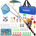 PLUSINNO Kids Fishing Pole, Portable Telescopic Fishing Rod and Reel Combo Kit - with Spincast Fishing Reel Tackle Box for Boys, Girls, Youth Sporting Goods > Outdoor Recreation > Fishing > Fishing Rods PLUSINNO Orange+NET 1.8M 5.91FT 
