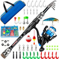 PLUSINNO Kids Fishing Pole, Portable Telescopic Fishing Rod and Reel Combo Kit - with Spinning Fishing Reel Tackle Box for Boys, Girls, Youth Sporting Goods > Outdoor Recreation > Fishing > Fishing Rods PLUSINNO Black 1.8M 5.91Ft 