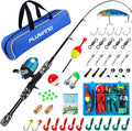 PLUSINNO Kids Fishing Pole with Spincast Reel Telescopic Fishing Rod Combo Full Kits for Boys, Girls, and Adults Sporting Goods > Outdoor Recreation > Fishing > Fishing Rods PLUSINNO Black 120cm 47.24In 