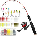 PLUSINNO Ultralight Winter Ice Fishing Rod Reel Combo 26/27/28 Inch. Medium Light Fast Action Multi-Species Spinning Ice Fishing Pole Tackle Walleye Perch Panfish Bluegill-Pp Sporting Goods > Outdoor Recreation > Fishing > Fishing Rods PLUSINNO A-Ice Full Kit（Include Fishing Rod+Reel +Lure） 26'' Light Power 
