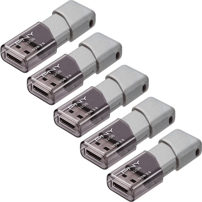 PNY 32GB Turbo Attaché 3 USB 3.0 Flash Drive, 5-Pack Electronics > Electronics Accessories > Computer Components > Storage Devices > USB Flash Drives PNY   