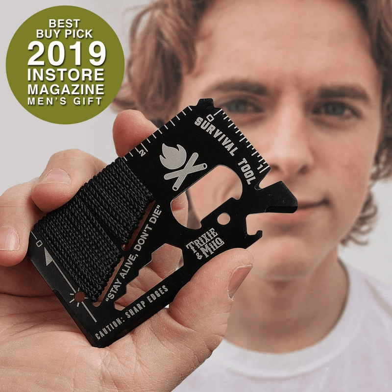 Pocket Survival Tool - Unique Gifts for Men - Cool Gadgets for Men - Tools for Men - Bottle Openers - Camping Gadgets - Keychain Tool - Pocket Tool - Credit Card Multitool - Trixie and Milo Sporting Goods > Outdoor Recreation > Camping & Hiking > Camping Tools Trixie and Milo   
