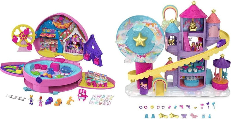 Polly Pocket Travel Toys, Backpack Compact Playset with 2 Micro Dolls and Accessories, Theme Park with Activities Sporting Goods > Outdoor Recreation > Winter Sports & Activities Mattel Backpack + Accessories  
