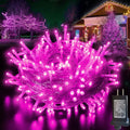 Pooqla Christmas String Lights, 200 LED 66 Ft Indoor and Outdoor Decorative LED Lights, 8 Modes Holiday Fairy Lights for Home Yard Patio Wedding Party, Halloween, Pink Home & Garden > Lighting > Light Ropes & Strings NINGBO YINZHOU LANGFU ELECTRONICS CO LTD Clear wire, Pink  