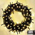 Pooqla Christmas String Lights, 200 LED 66 Ft Indoor and Outdoor Decorative LED Lights, 8 Modes Holiday Fairy Lights for Home Yard Patio Wedding Party, Halloween, Pink Home & Garden > Lighting > Light Ropes & Strings NINGBO YINZHOU LANGFU ELECTRONICS CO LTD Green wire, Warm White  
