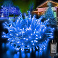 Pooqla Christmas String Lights, 200 LED 66 Ft Indoor and Outdoor Decorative LED Lights, 8 Modes Holiday Fairy Lights for Home Yard Patio Wedding Party, Halloween, Pink Home & Garden > Lighting > Light Ropes & Strings NINGBO YINZHOU LANGFU ELECTRONICS CO LTD Clear wire, Blue  
