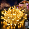 Pooqla Christmas String Lights, 200 LED 66 Ft Indoor and Outdoor Decorative LED Lights, 8 Modes Holiday Fairy Lights for Home Yard Patio Wedding Party, Halloween, Pink Home & Garden > Lighting > Light Ropes & Strings NINGBO YINZHOU LANGFU ELECTRONICS CO LTD Clear wire, Warm White  