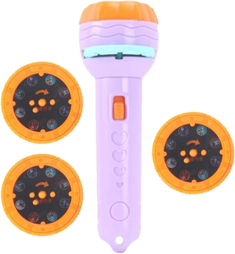 POPETPOP 1 Set Children’S Projector Flashlight with Image Reels Small Torches Lamp Flashlight Educational Learning for Child Kids Purple