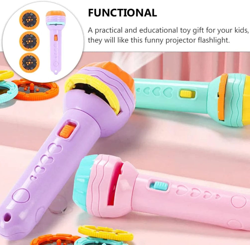 POPETPOP 1 Set Children’S Projector Flashlight with Image Reels Small Torches Lamp Flashlight Educational Learning for Child Kids Purple Hardware > Tools > Flashlights & Headlamps > Flashlights POPETPOP   