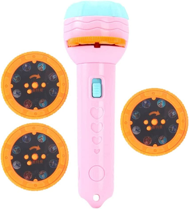 POPETPOP 1 Set Children’S Projector Flashlight with Image Reels Small Torches Lamp Flashlight Educational Learning for Child Kids Purple Hardware > Tools > Flashlights & Headlamps > Flashlights POPETPOP Pink  