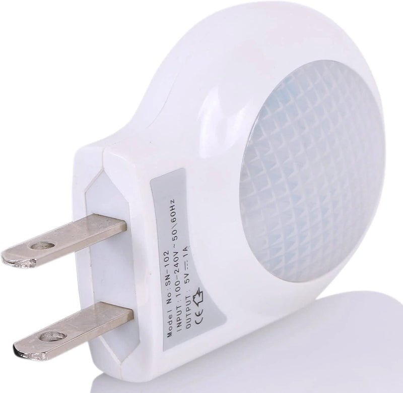 Portable Plug-In 0.7W Travel LED Night Light - 2 Pack of White