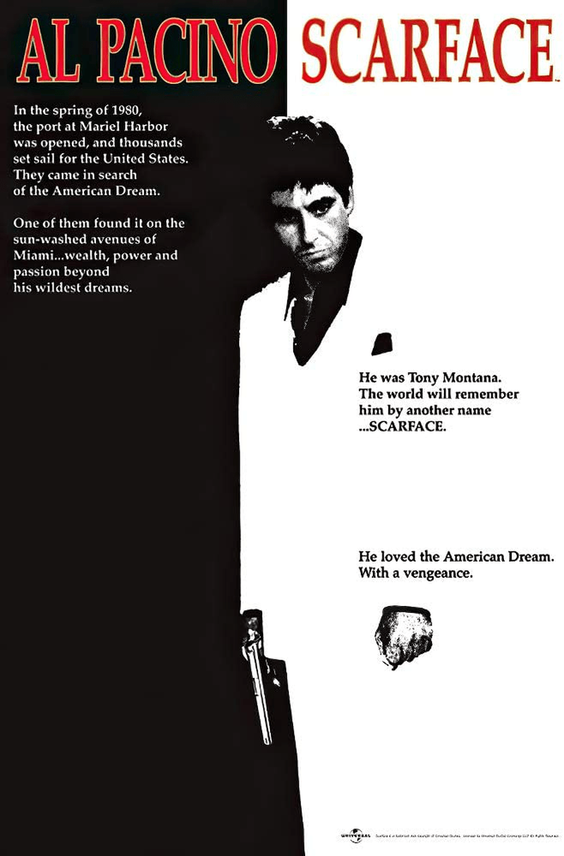 POSTER STOP ONLINE Scarface - Framed Movie Poster/Print (Regular Style) (Size 24" X 36")