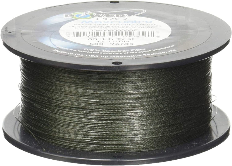 Powerpro Maxcuatro Spectra Moss Green Braided Line Sporting Goods > Outdoor Recreation > Fishing > Fishing Lines & Leaders Hardy and Greys 65 Pound, 500 Yards  